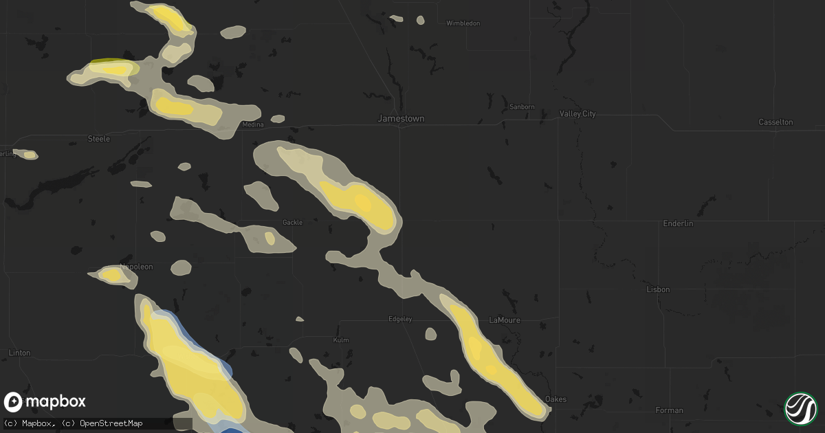 Hail map in Montpelier, ND on August 24, 2026