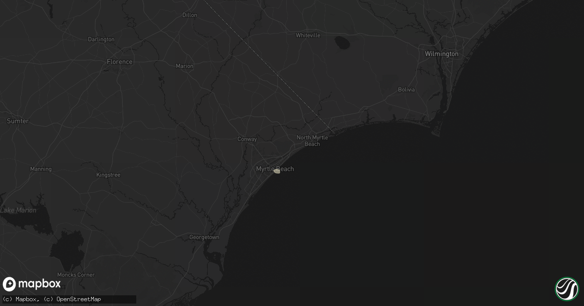 Hail map in Myrtle Beach, SC on August 24, 2026