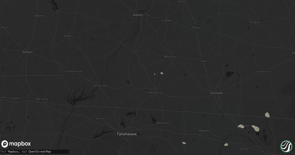 Hail map in Ochlocknee, GA on August 24, 2026