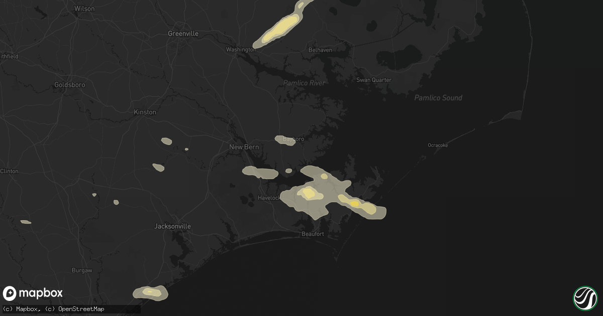 Hail map in Oriental, NC on August 24, 2026