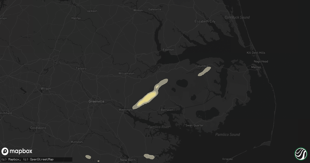 Hail map in Plymouth, NC on August 24, 2026
