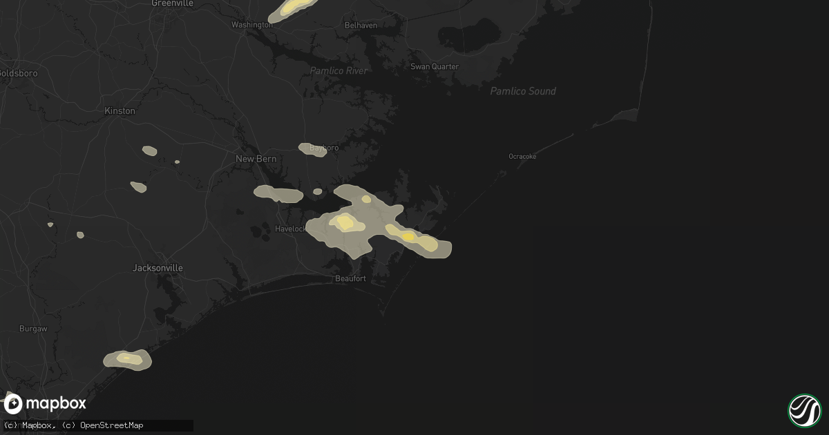 Hail map in Sealevel, NC on August 24, 2026