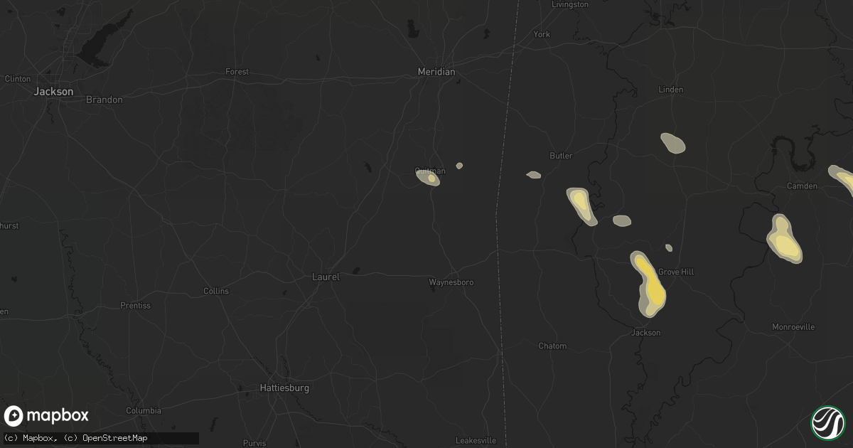 Hail map in Shubuta, MS on August 24, 2026