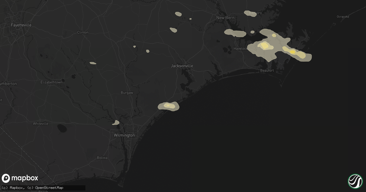 Hail map in Sneads Ferry, NC on August 24, 2026