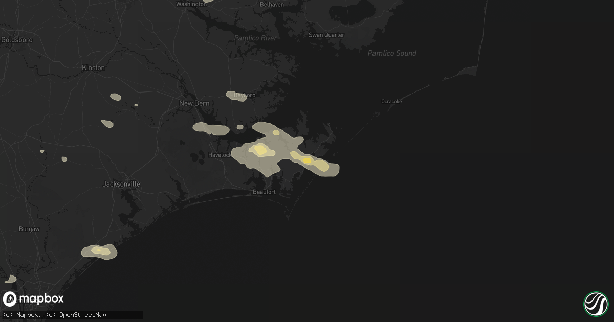 Hail map in Stacy, NC on August 24, 2026