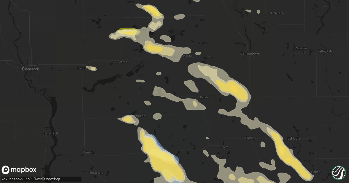 Hail map in Streeter, ND on August 24, 2026