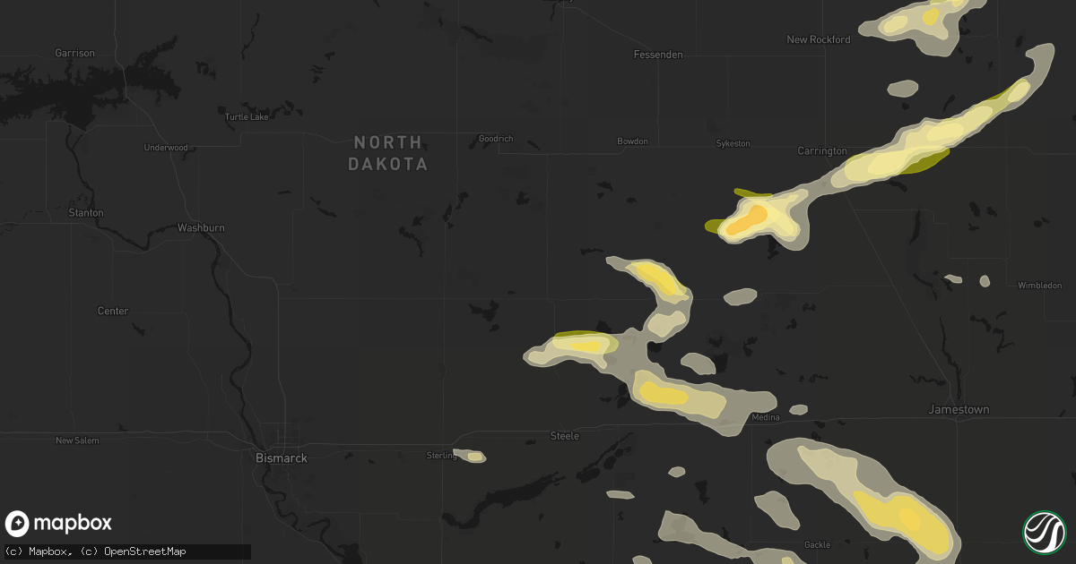 Hail map in Tuttle, ND on August 24, 2026