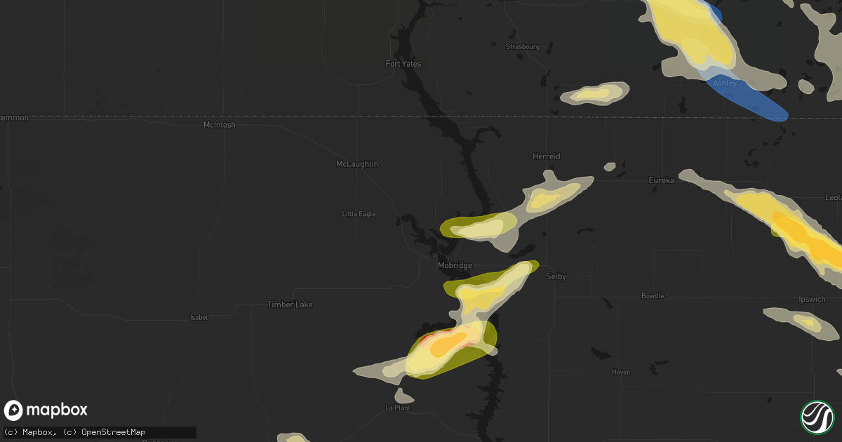 Hail map in Wakpala, SD on August 24, 2026