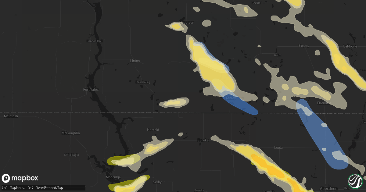 Hail map in Zeeland, ND on August 24, 2026