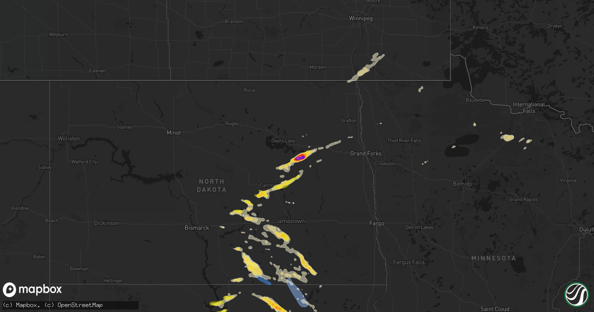 Hail map on August 24, 2026