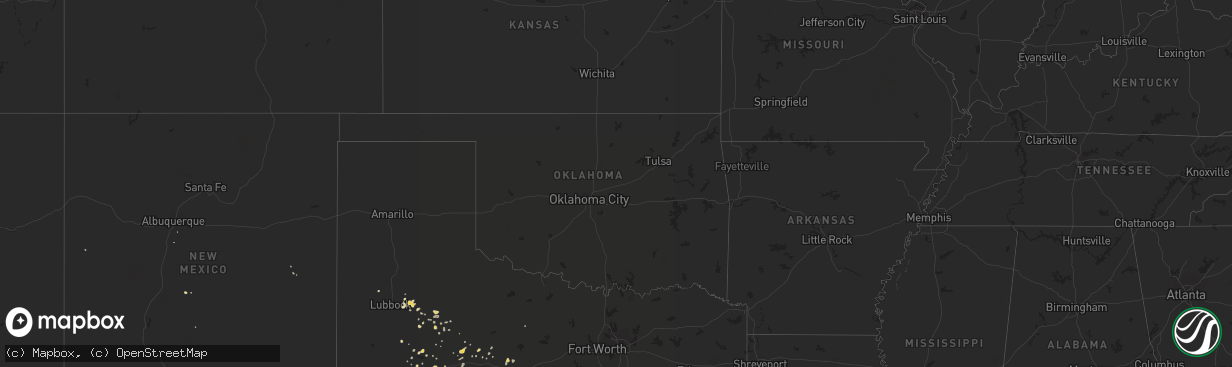 Hail map on August 25, 2011