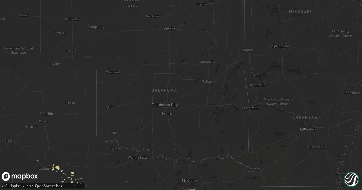 Hail map on August 25, 2011