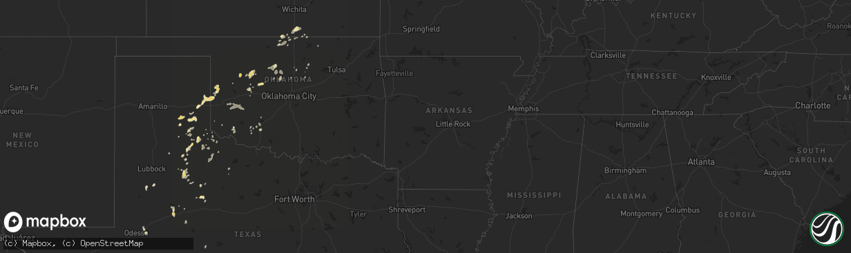 Hail map in Arizona on August 25, 2012