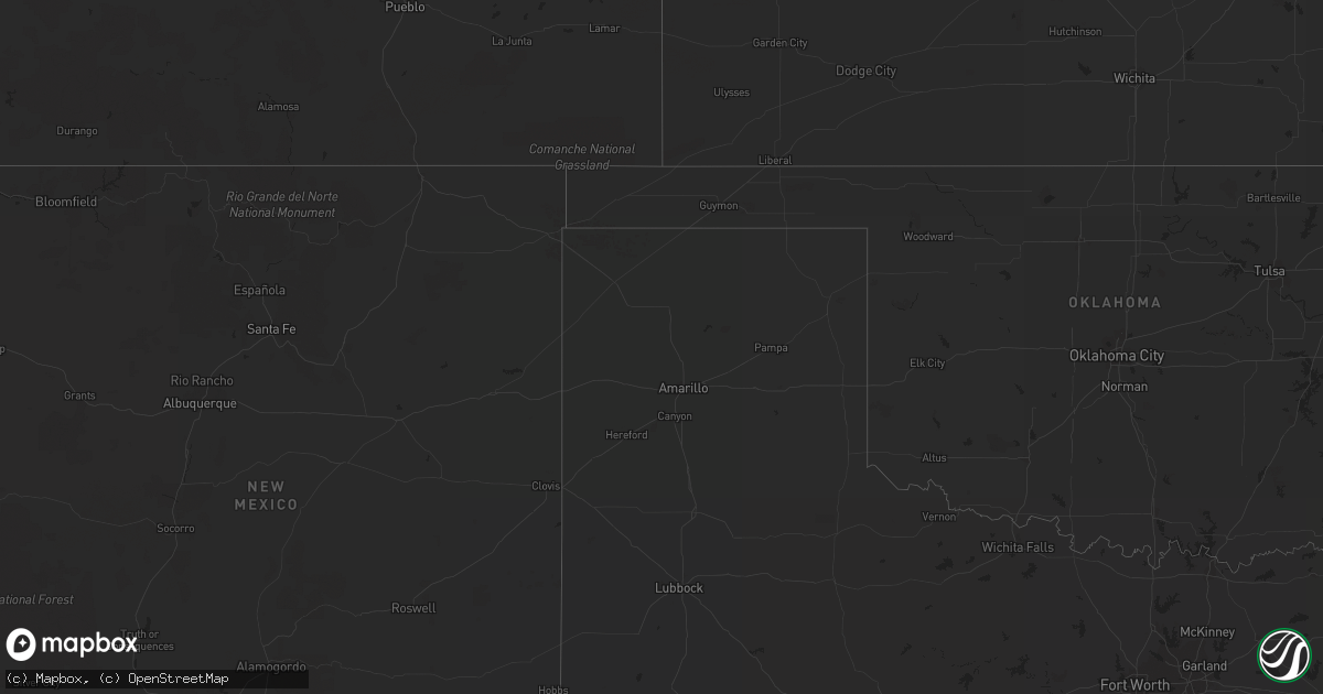 Hail map on August 25, 2013