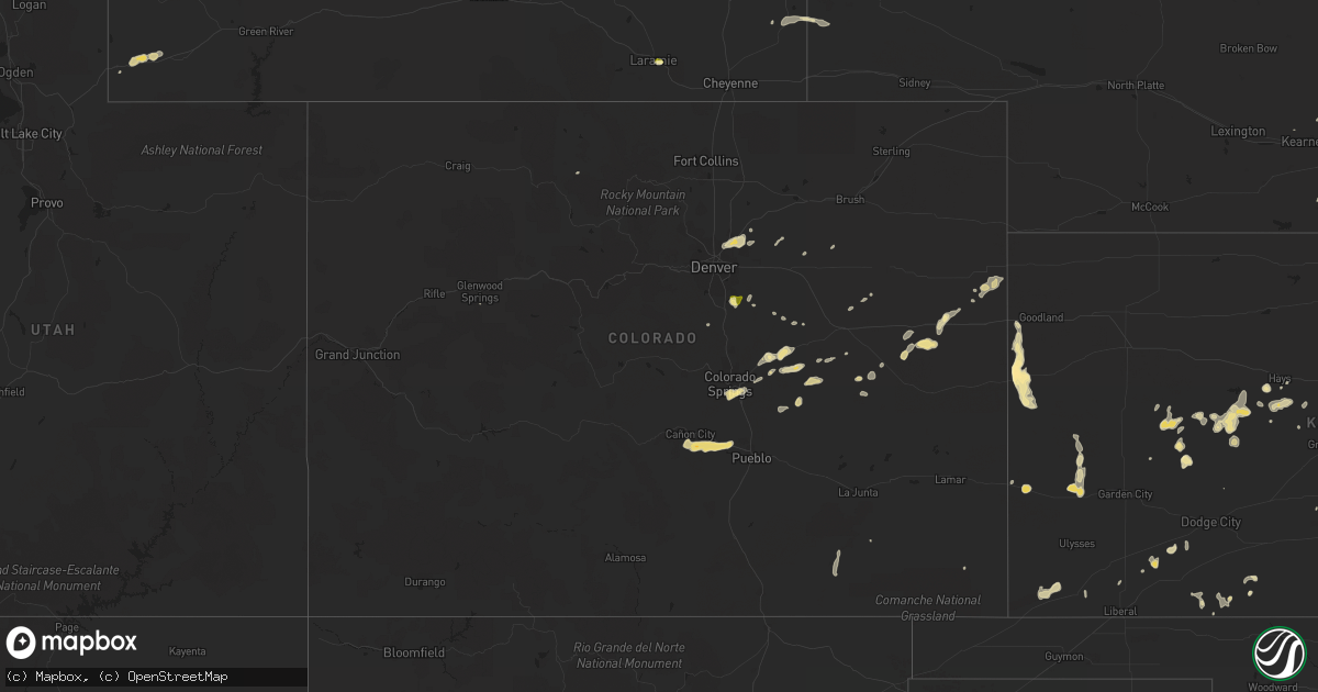 Hail map in Colorado on August 25, 2014