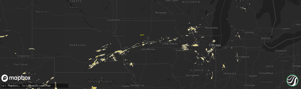 Hail map in Iowa on August 25, 2014