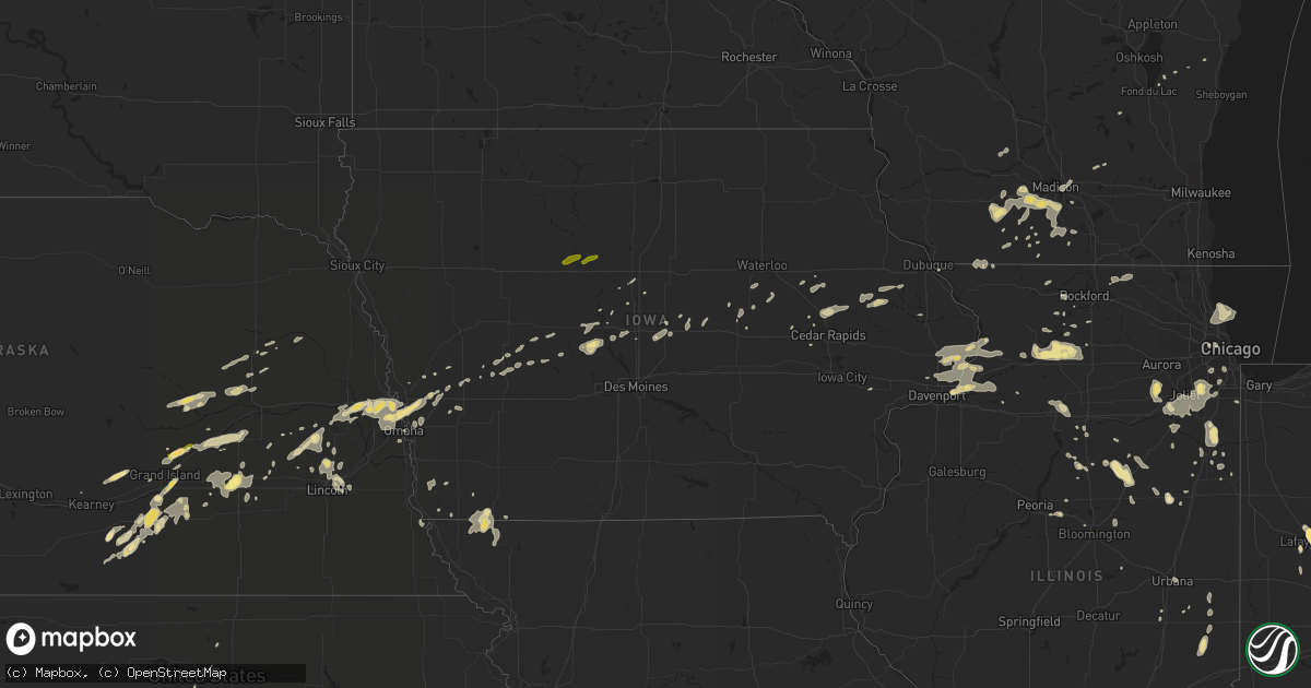 Hail map in Iowa on August 25, 2014