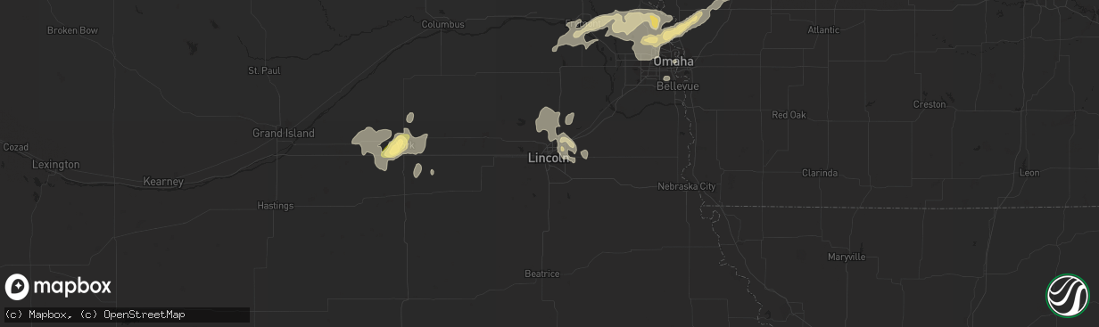 Hail map in Lincoln, NE on August 25, 2014