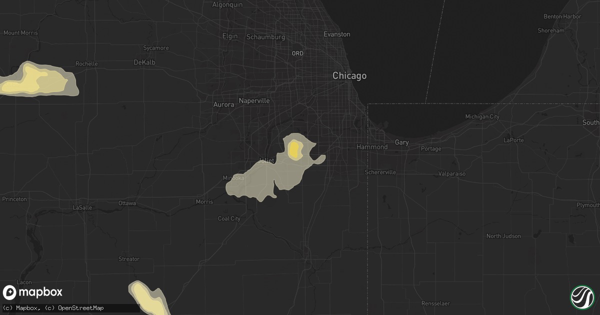 Hail map in Mokena, IL on August 25, 2014
