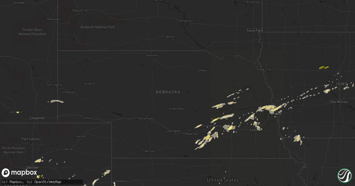 Hail map in Nebraska on August 25, 2014