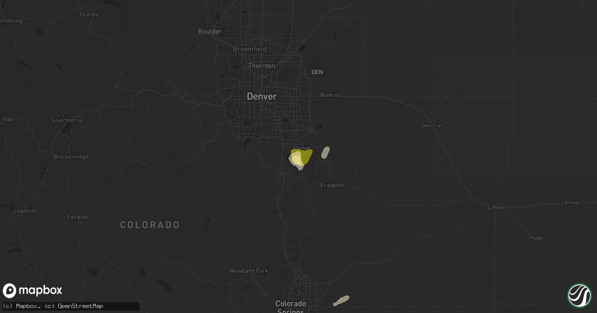 Hail map in Parker, CO on August 25, 2014