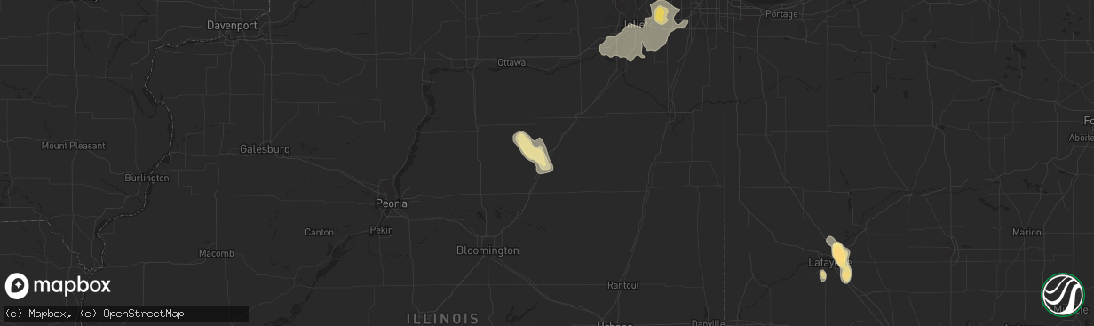 Hail map in Pontiac, IL on August 25, 2014