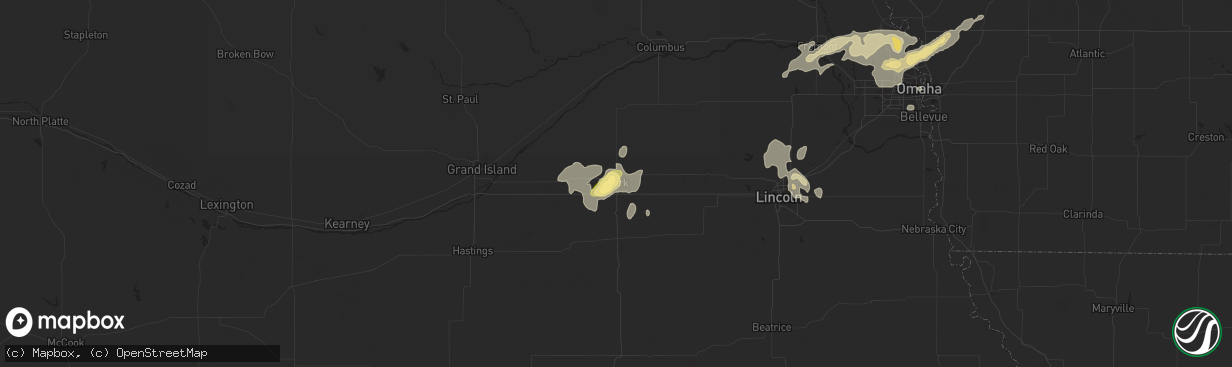 Hail map in York, NE on August 25, 2014