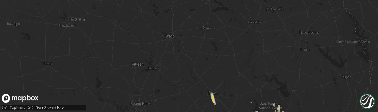 Hail map in Cleveland, TX on August 25, 2015