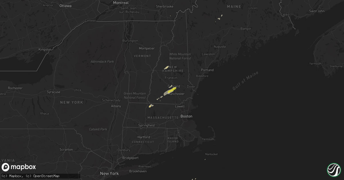 Hail map on August 25, 2015