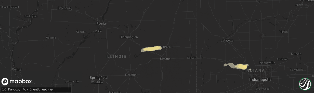 Hail map in Fisher, IL on August 25, 2016