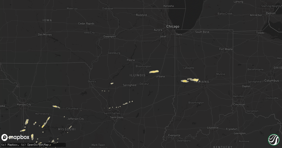Hail map in Illinois on August 25, 2016