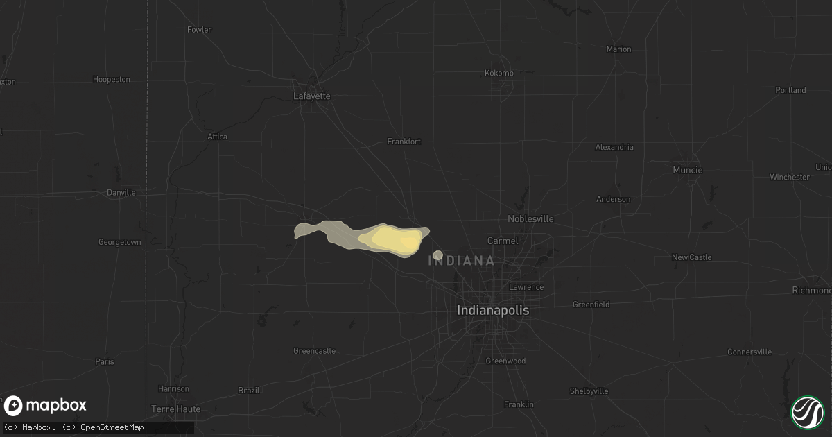 Hail map in Lebanon, IN on August 25, 2016