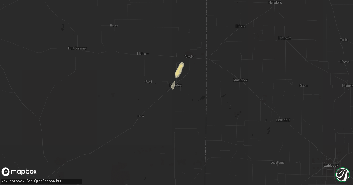 Hail map in Portales, NM on August 25, 2016
