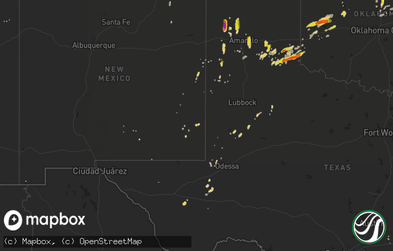 Hail map preview on 08-25-2016