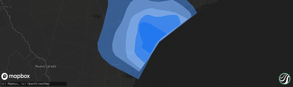 Hail map in Aransas Pass, TX on August 25, 2017