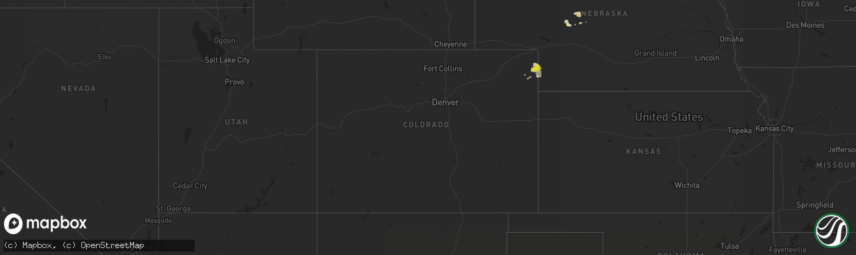 Hail map in Colorado on August 25, 2017