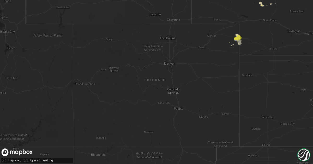 Hail map in Colorado on August 25, 2017