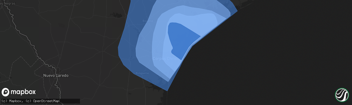 Hail map in Ingleside, TX on August 25, 2017