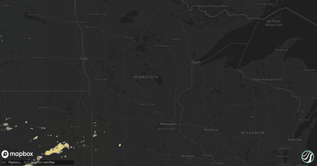 Hail map in Minnesota on August 25, 2017