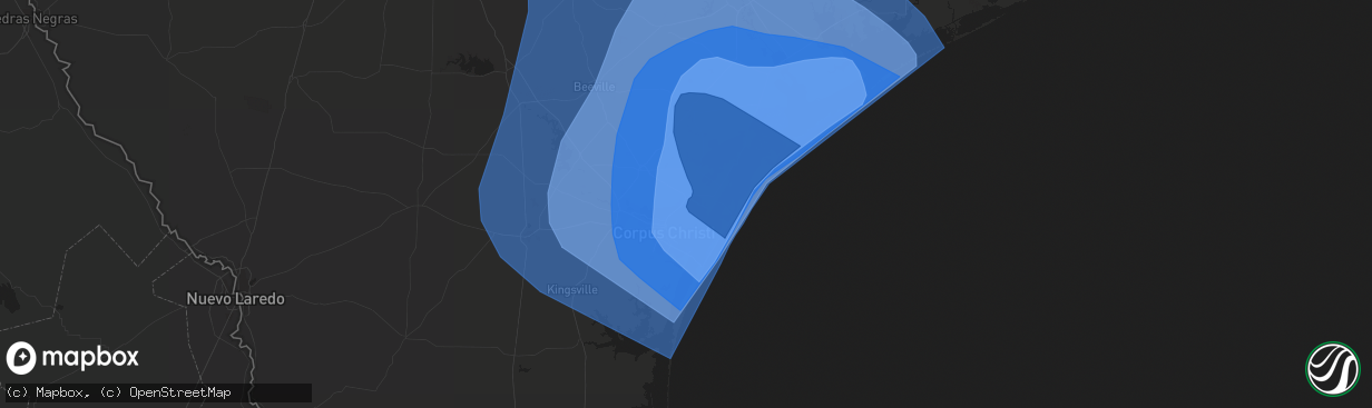 Hail map in Portland, TX on August 25, 2017