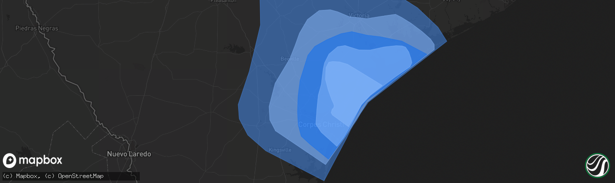 Hail map in Sinton, TX on August 25, 2017