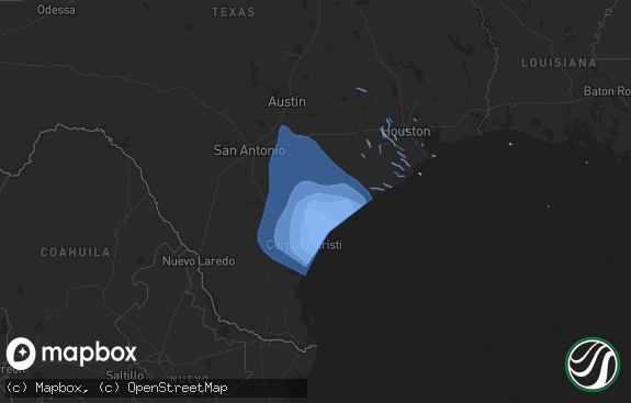 Hail map preview on 08-25-2017