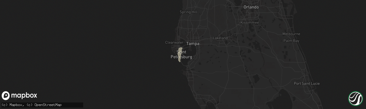 Hail map in Saint Petersburg, FL on August 25, 2018