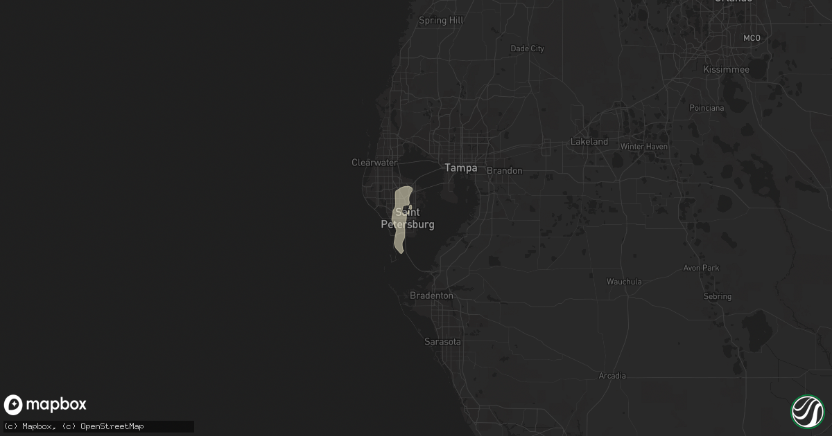 Hail map in Saint Petersburg, FL on August 25, 2018