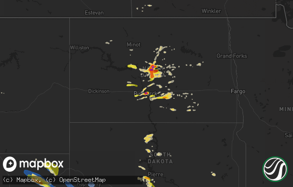 Hail map preview on 08-25-2019