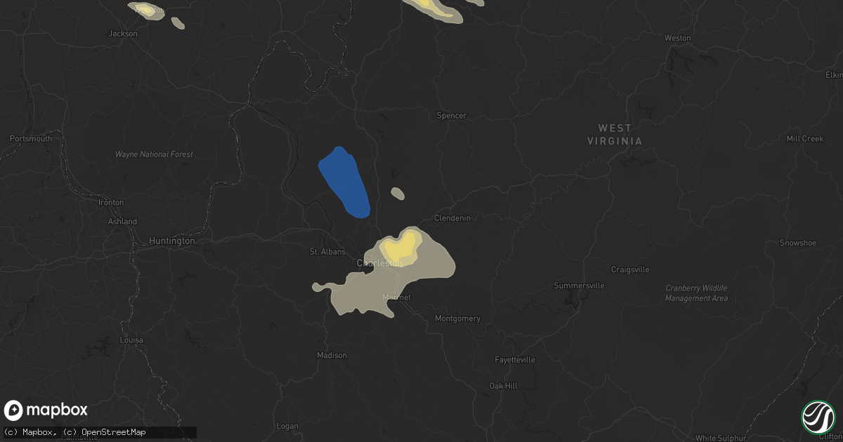 Hail map in Elkview, WV on August 25, 2020