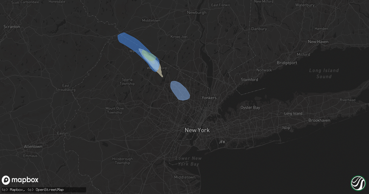 Hail map in Fair Lawn, NJ on August 25, 2020