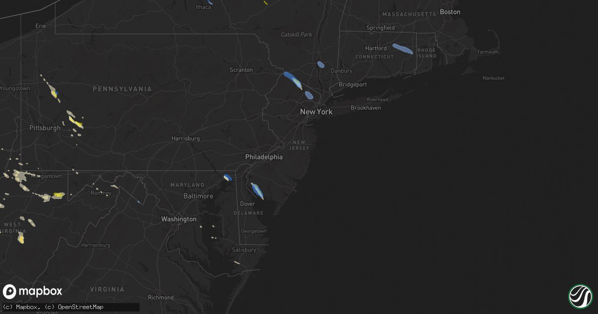 Hail map in New Jersey on August 25, 2020