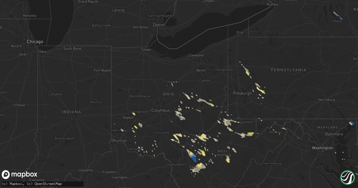 Hail map in Ohio on August 25, 2020