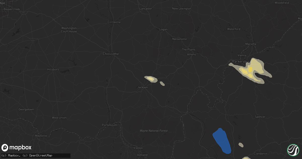 Hail map in Wellston, OH on August 25, 2020